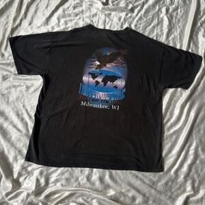 Vintage Y2K Milwaukee Tshirt size XL Ride Home Anniversary black Biker Grunge